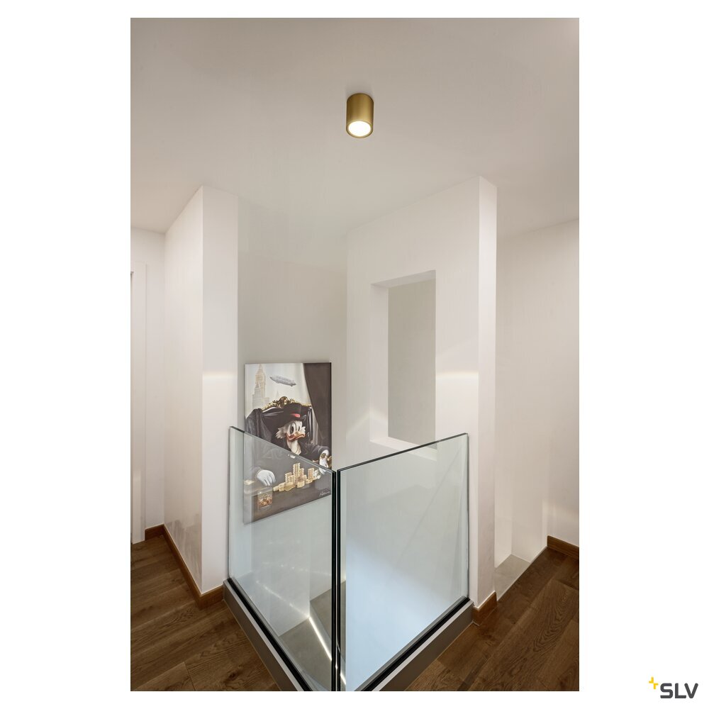 SLV OCULUS, surface-mounted ceiling light, round, 2000-3000 K, 11 W, dim-to-warm, PHASE, 100°, brass 1008619