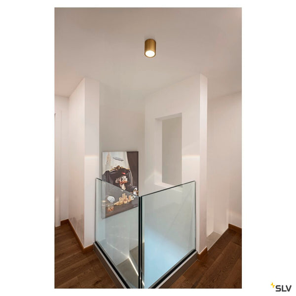 SLV OCULUS, surface-mounted ceiling light, round, 2000-3000 K, 11 W, dim-to-warm, PHASE, 100°, brass 1008619