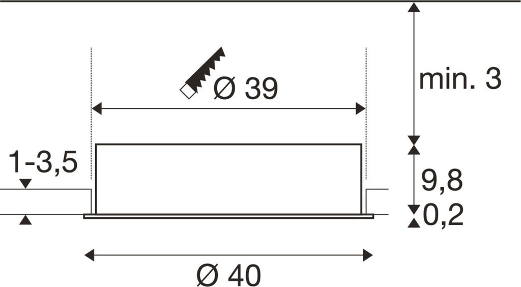 SLV MEDO® 40, recessed ceiling light, frame, 3000/4000 K, 80°, IP20, round, white 1008631