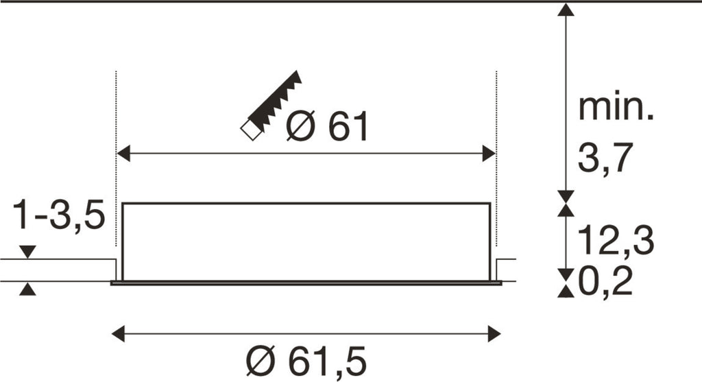 SLV MEDO® 60, recessed ceiling light, frame, 3000/4000 K, 80°, IP20, round, white 1008633