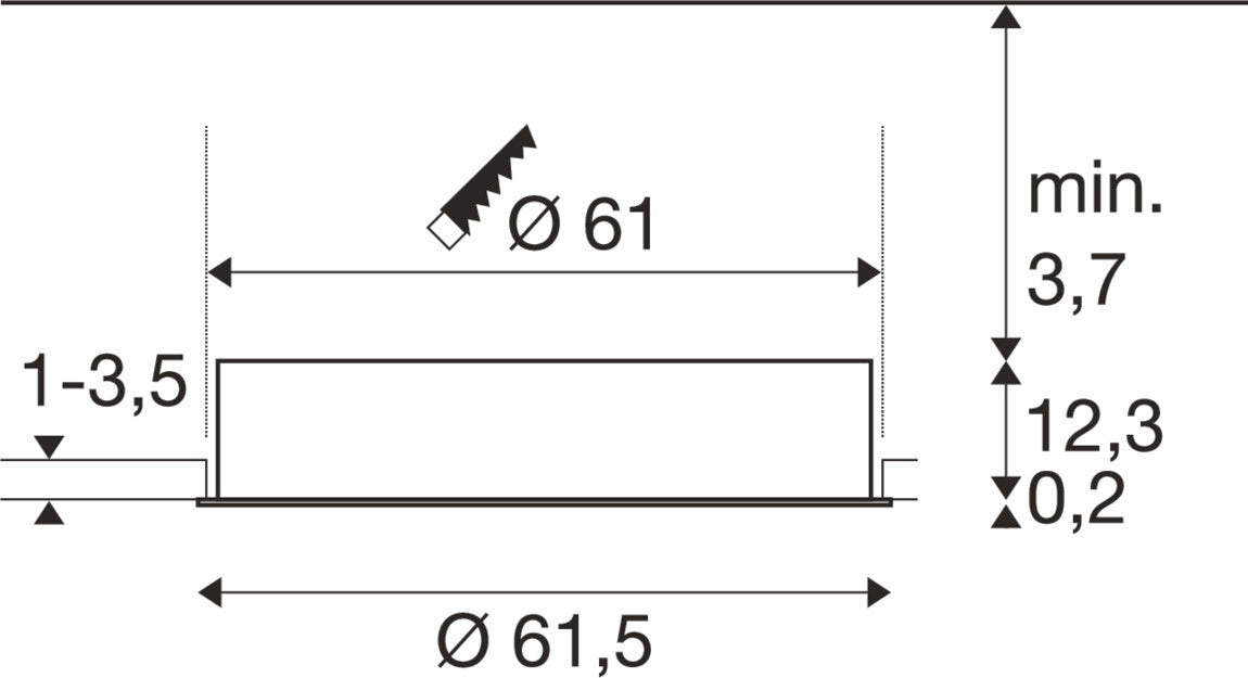 SLV MEDO® 60, recessed ceiling light, frame, 3000/4000 K, 80°, IP20, round, white 1008633