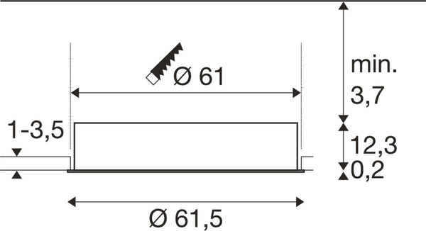 SLV MEDO® 60, recessed ceiling light, frame, 3000/4000 K, 80°, IP20, round, white 1008633