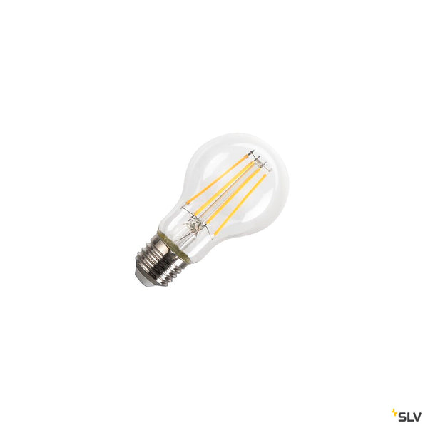 SLV LED A60, LED bulb, clear, E27, 8 W, 3000 K 1008644