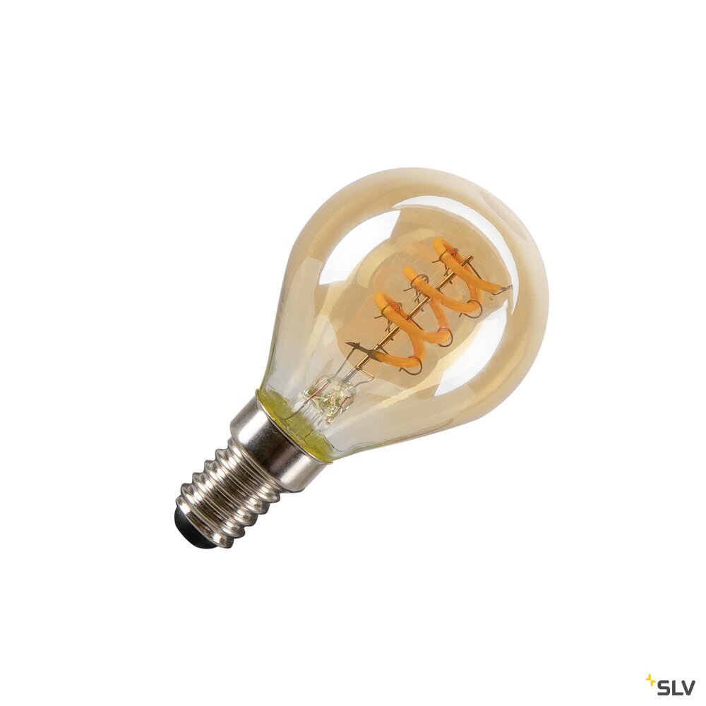 SLV LED G45, LED bulb, gold, E14, PHASE, 2 W, 1800 K 1008649