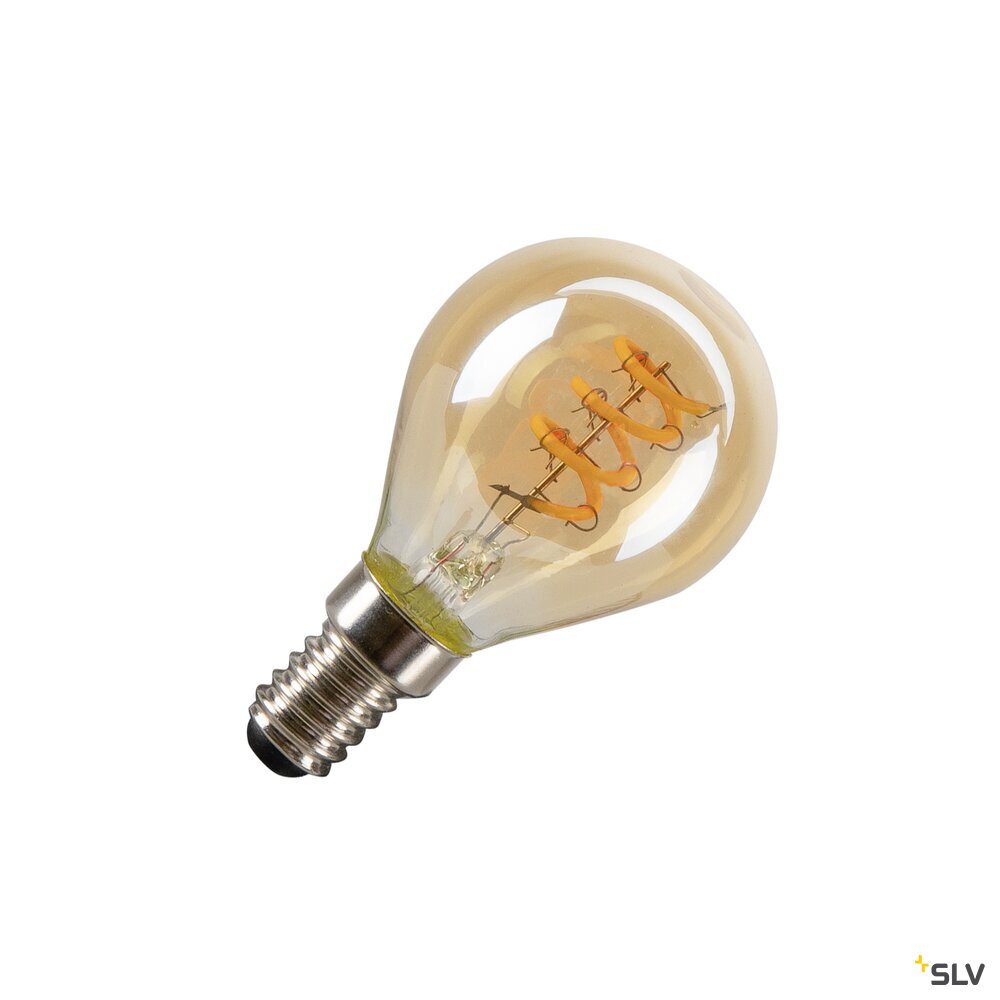 SLV LED G45, LED bulb, gold, E14, PHASE, 2 W, 2200 K 1008650