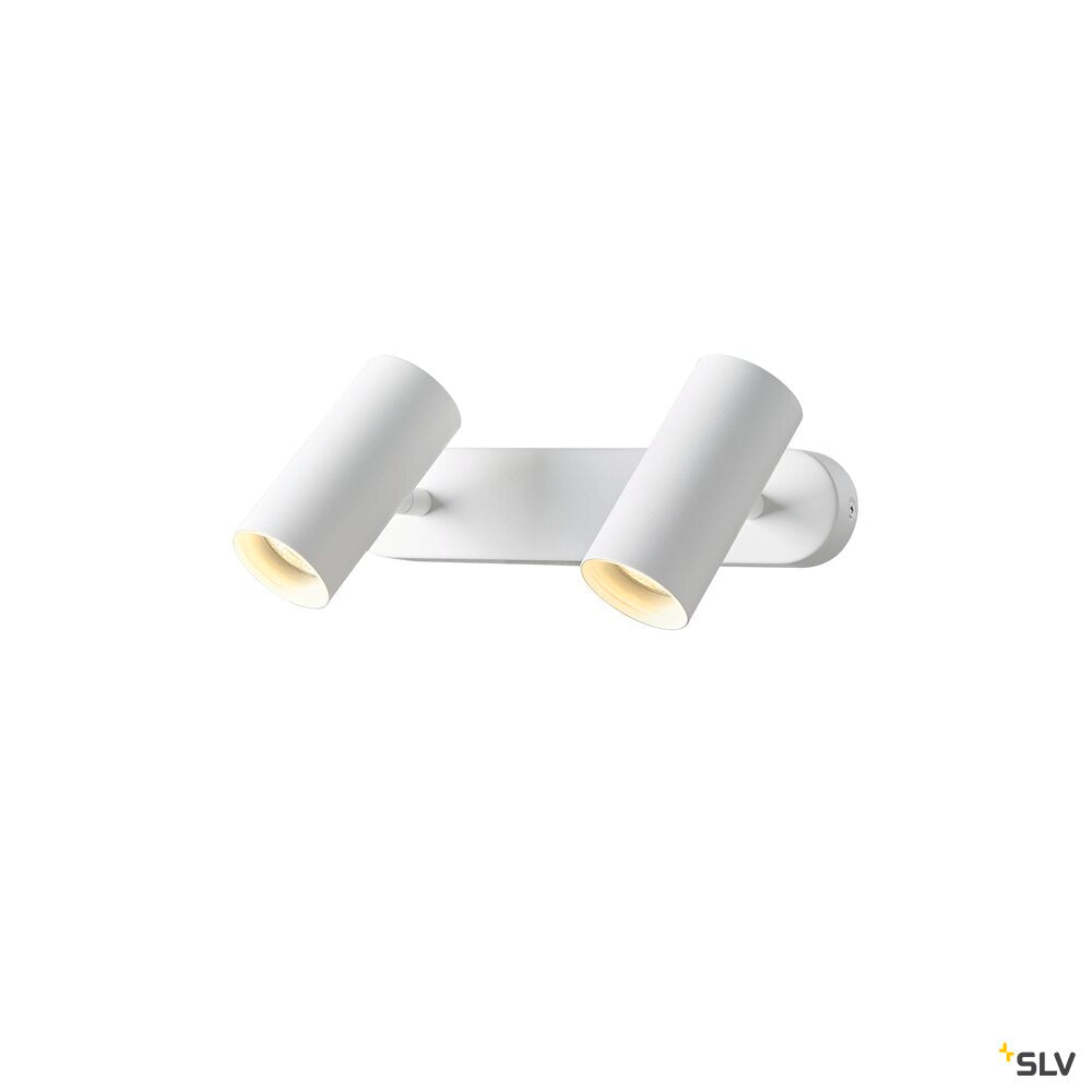 SLV NOBLO®, wall and ceiling-mounted light, double, round, 2000-3000 K, 15 W, dim-to-warm, PHASE, 36°, white 1008704
