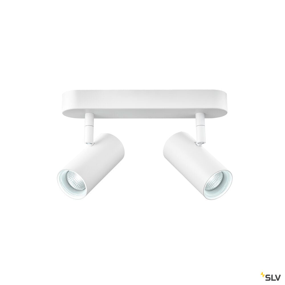 SLV NOBLO®, wall and ceiling-mounted light, double, round, 2000-3000 K, 15 W, dim-to-warm, PHASE, 36°, white 1008704