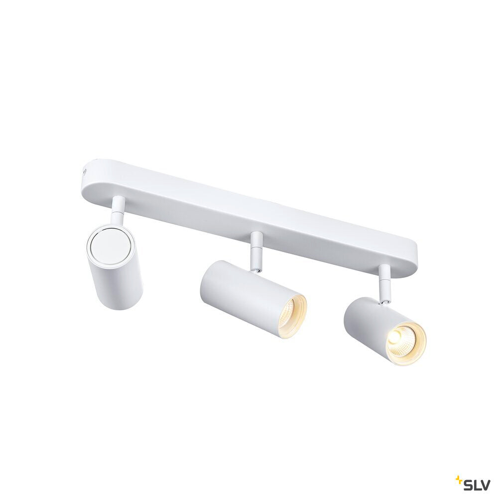 SLV NOBLO®, wall and ceiling-mounted light, triple, round, 2000-3000 K, 22 W, dim-to-warm, PHASE, 36°, white 1008705
