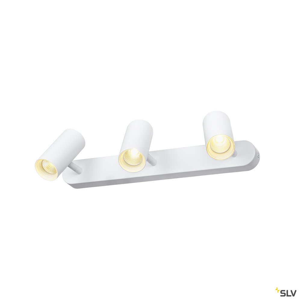 SLV NOBLO®, wall and ceiling-mounted light, triple, round, 2000-3000 K, 22 W, dim-to-warm, PHASE, 36°, white 1008705