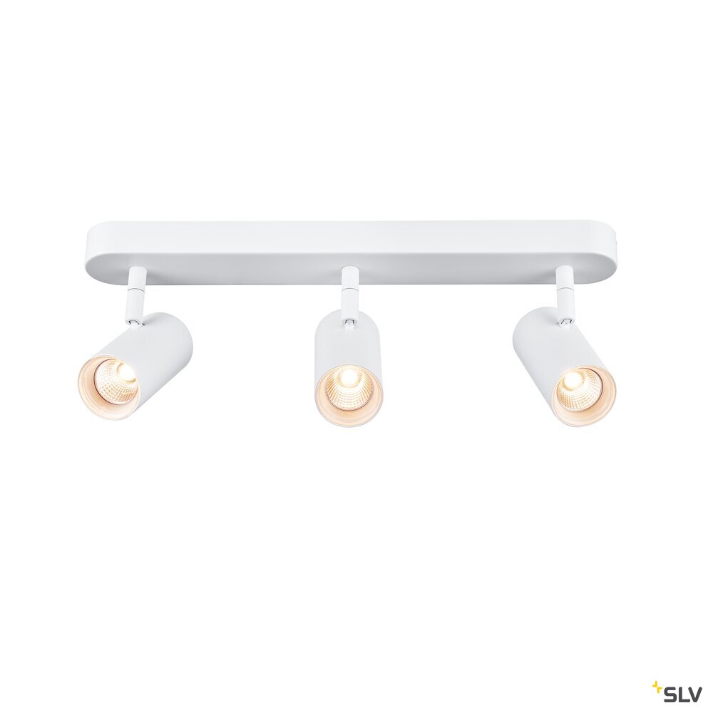 SLV NOBLO®, wall and ceiling-mounted light, triple, round, 2000-3000 K, 22 W, dim-to-warm, PHASE, 36°, white 1008705