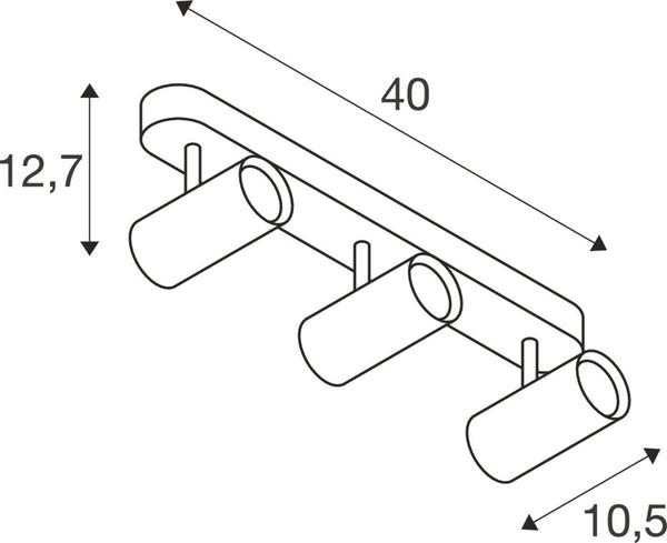 SLV NOBLO®, wall and ceiling-mounted light, triple, round, 2000-3000 K, 22 W, dim-to-warm, PHASE, 36°, white 1008705