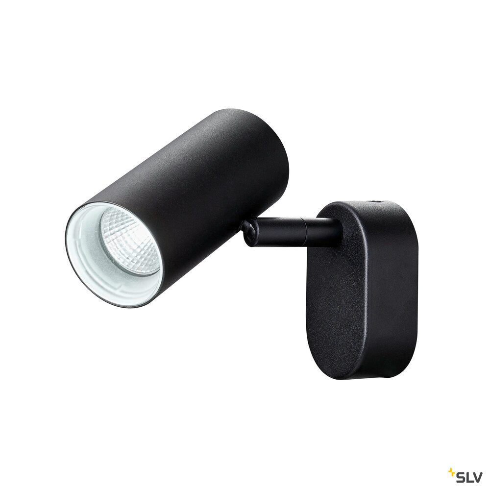 SLV NOBLO®, wall and ceiling-mounted light, single, round, 2000-3000 K, 8 W, dim-to-warm, PHASE, 36°, black 1008706