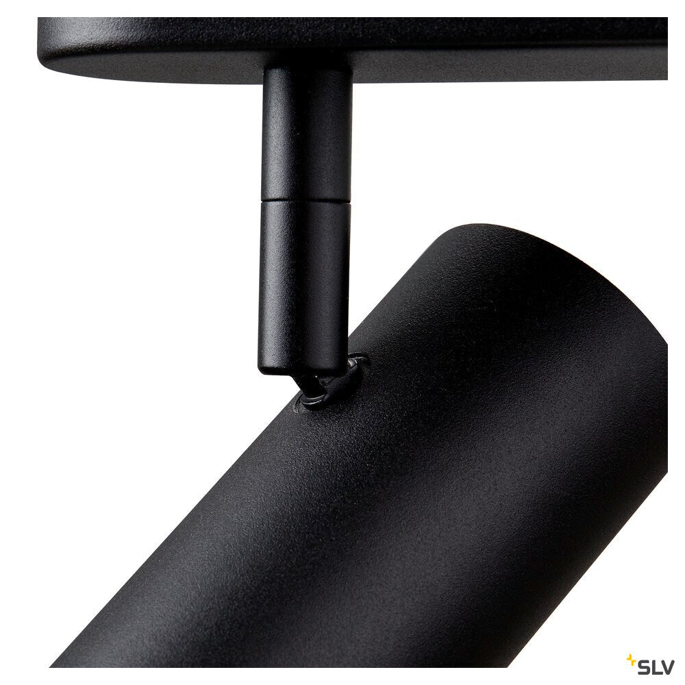 SLV NOBLO®, wall and ceiling-mounted light, double, round, 2000-3000 K, 15 W, dim-to-warm, PHASE, 36°, black 1008707
