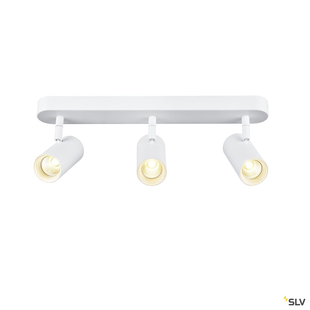 SLV NOBLO®, wall and ceiling-mounted light, triple, round, 3000 K, 19 W, PHASE, 32°, white 1008711