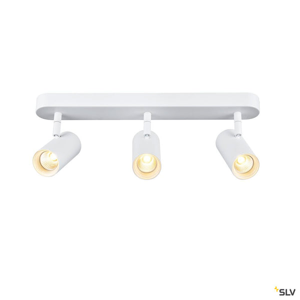 SLV NOBLO®, wall and ceiling-mounted light, triple, round, 3000 K, 19 W, PHASE, 32°, white 1008711