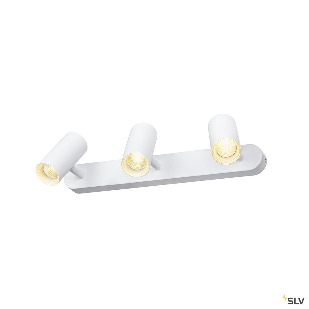 SLV NOBLO®, wall and ceiling-mounted light, triple, round, 3000 K, 19 W, PHASE, 32°, white 1008711