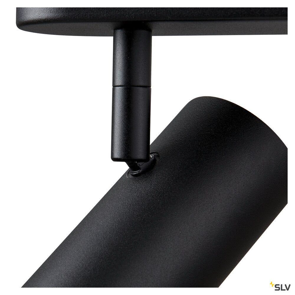 SLV NOBLO®, wall and ceiling-mounted light, triple, round, 3000 K, 19 W, PHASE, 32°, black 1008714