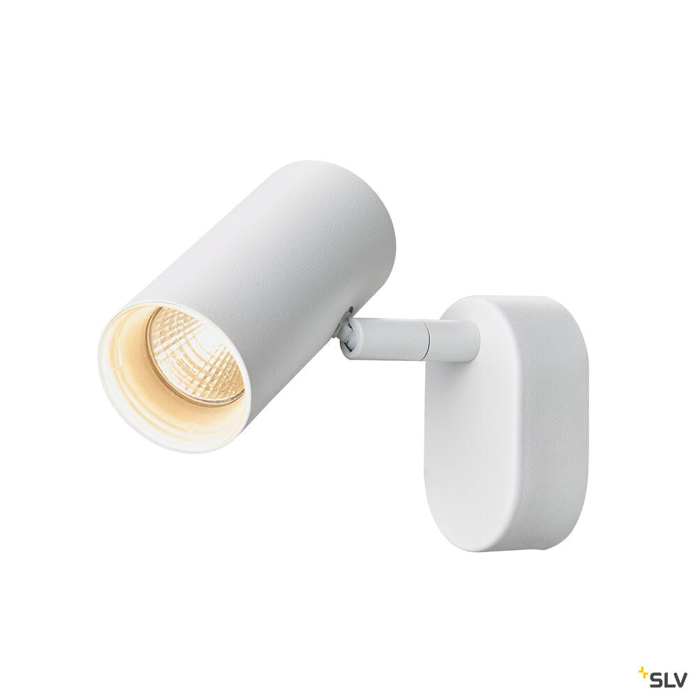 SLV NOBLO®, wall and ceiling-mounted light, single, round, 2700 K, 6 W, PHASE, 32°, white 1008715