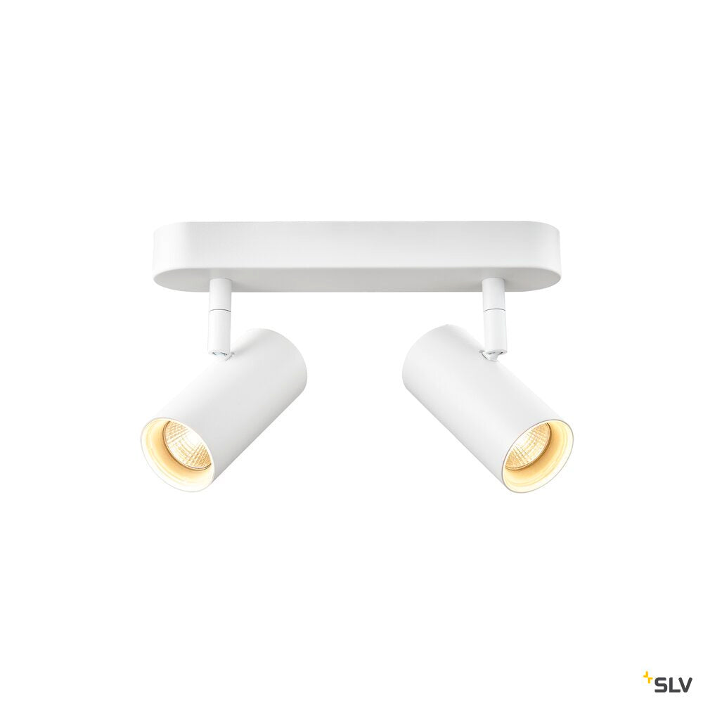 SLV NOBLO®, wall and ceiling-mounted light, double, round, 2700 K, 12 W, PHASE, 32°, white 1008716