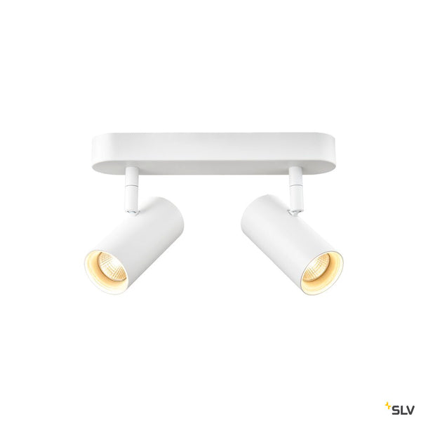 SLV NOBLO®, wall and ceiling-mounted light, double, round, 2700 K, 12 W, PHASE, 32°, white 1008716