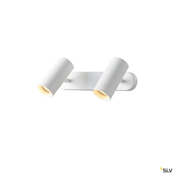SLV NOBLO®, wall and ceiling-mounted light, double, round, 2700 K, 12 W, PHASE, 32°, white 1008716