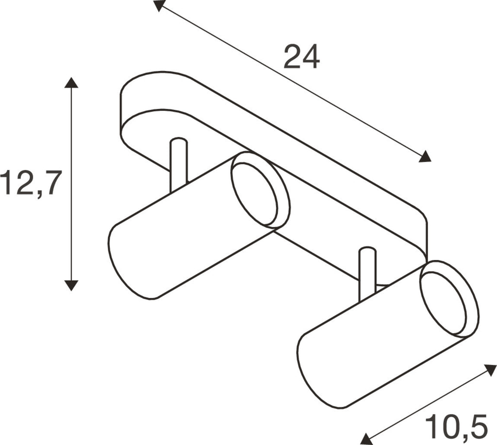 SLV NOBLO®, wall and ceiling-mounted light, double, round, 2700 K, 12 W, PHASE, 32°, white 1008716
