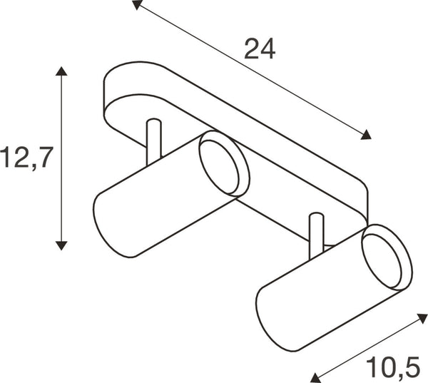 SLV NOBLO®, wall and ceiling-mounted light, double, round, 2700 K, 12 W, PHASE, 32°, white 1008716