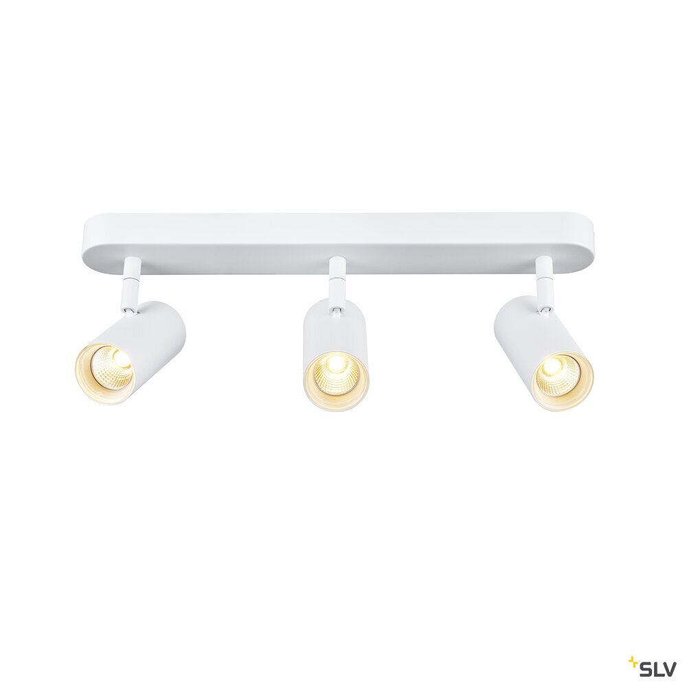 SLV NOBLO®, wall and ceiling-mounted light, triple, round, 2700 K, 19 W, PHASE, 32°, white 1008717