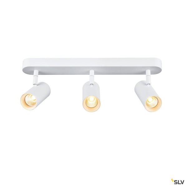 SLV NOBLO®, wall and ceiling-mounted light, triple, round, 2700 K, 19 W, PHASE, 32°, white 1008717
