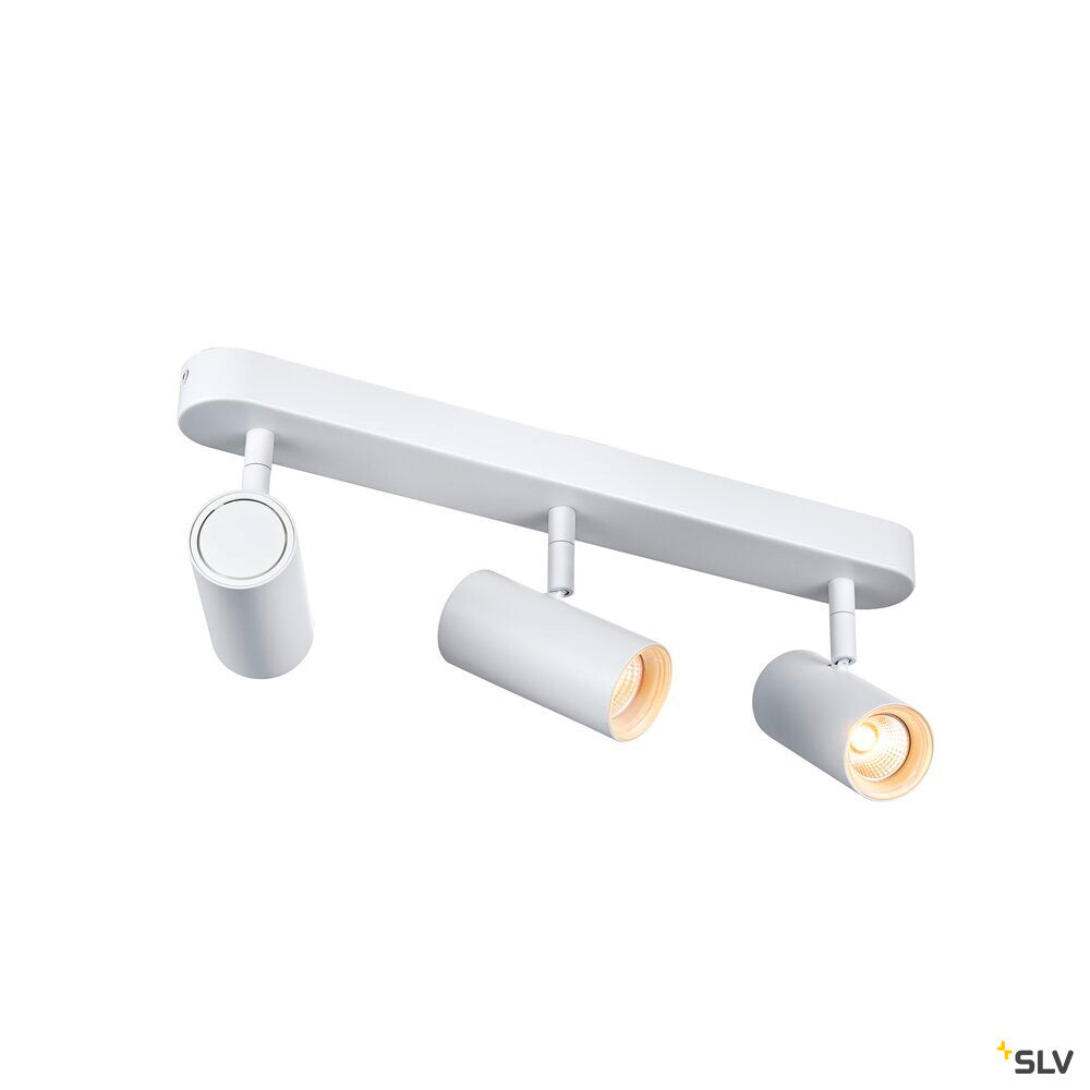 SLV NOBLO®, wall and ceiling-mounted light, triple, round, 2700 K, 19 W, PHASE, 32°, white 1008717