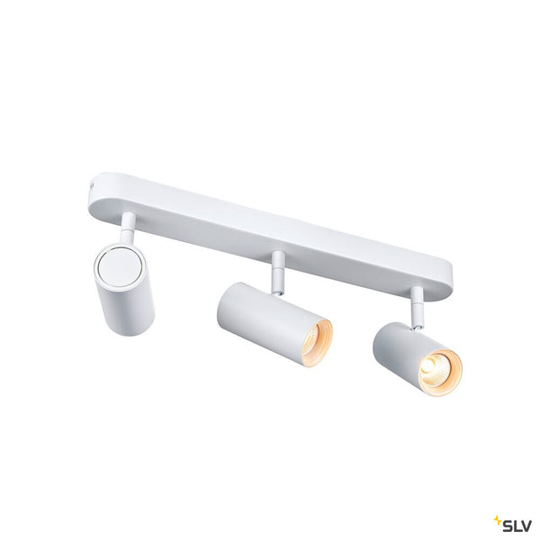 SLV NOBLO®, wall and ceiling-mounted light, triple, round, 2700 K, 19 W, PHASE, 32°, white 1008717