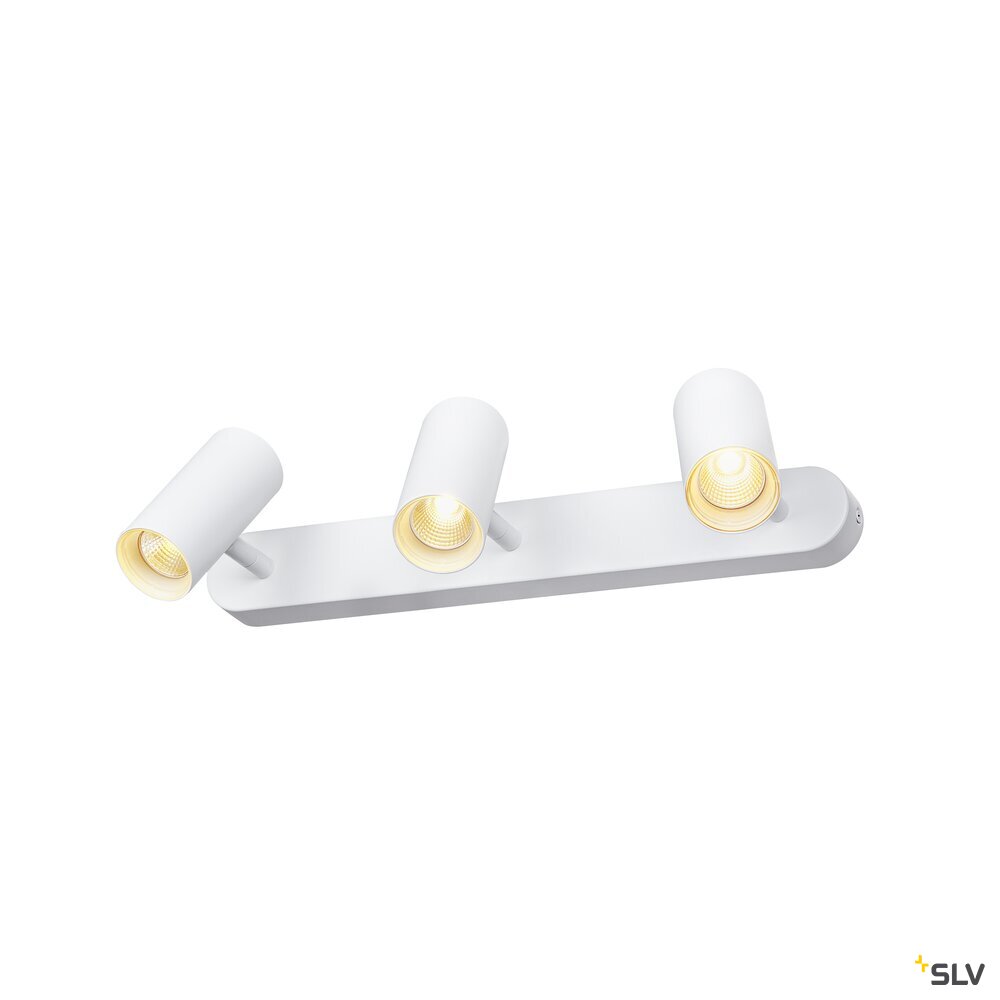 SLV NOBLO®, wall and ceiling-mounted light, triple, round, 2700 K, 19 W, PHASE, 32°, white 1008717