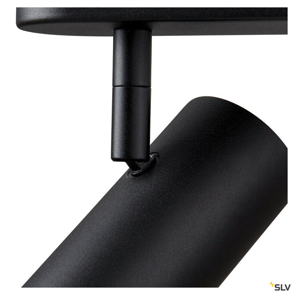 SLV NOBLO®, wall and ceiling-mounted light, double, round, 2700 K, 12 W, PHASE, 32°, black 1008719