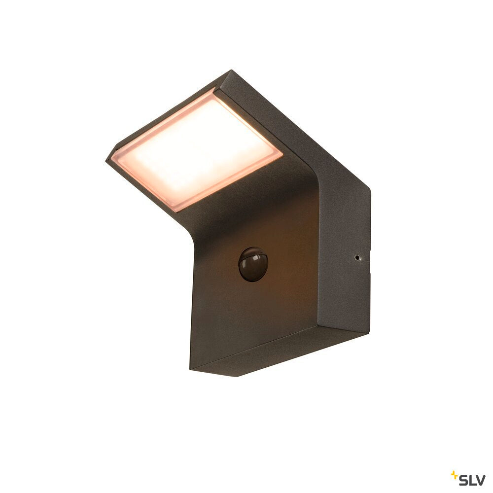 SLV ORDI II, WL, SENSOR, Wall-mounted light, Square, 2200/3000 K, IP54, Black 1008723
