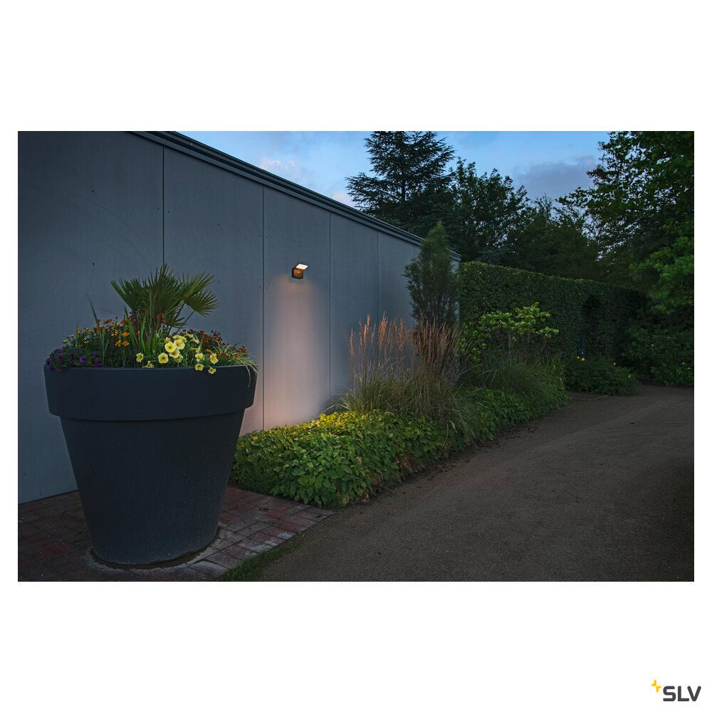 SLV ORDI II, WL, SENSOR, Wall-mounted light, Square, 2200/3000 K, IP54, Black 1008723