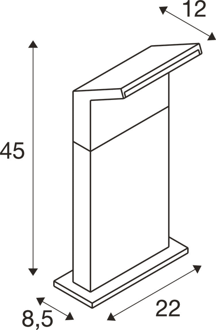 SLV ORDI II, POLE 45, outdoor free-standing light, angular, 2200/3000 K, IP65, black 1008725