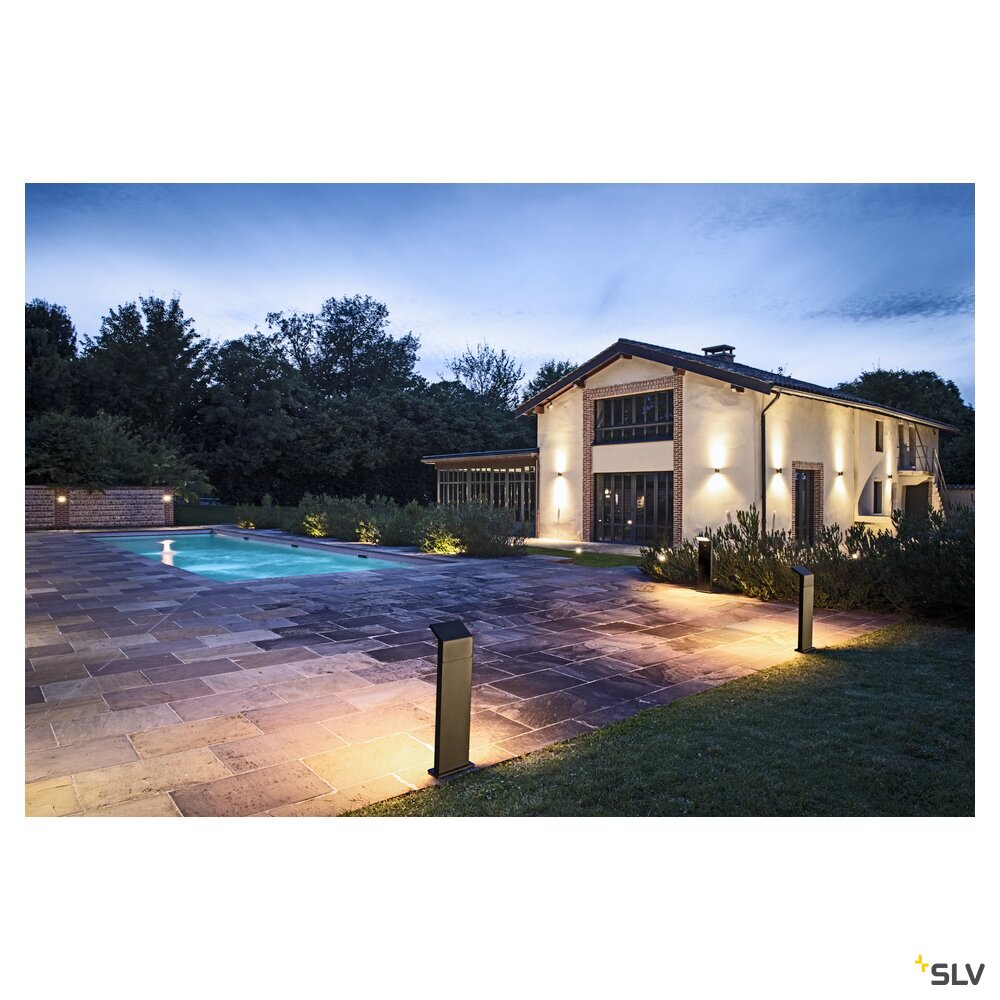 SLV ORDI II, POLE 70, outdoor free-standing lamp, angular, 2200/3000 K, IP65, black 1008726