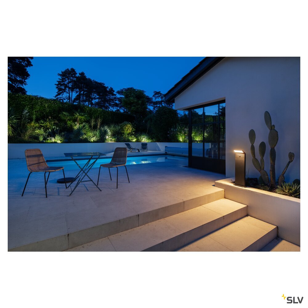 SLV ORDI II, POLE 70, SENSOR outdoor free-standing lamp, angular, 2200/3000 K, IP54, black 1008727