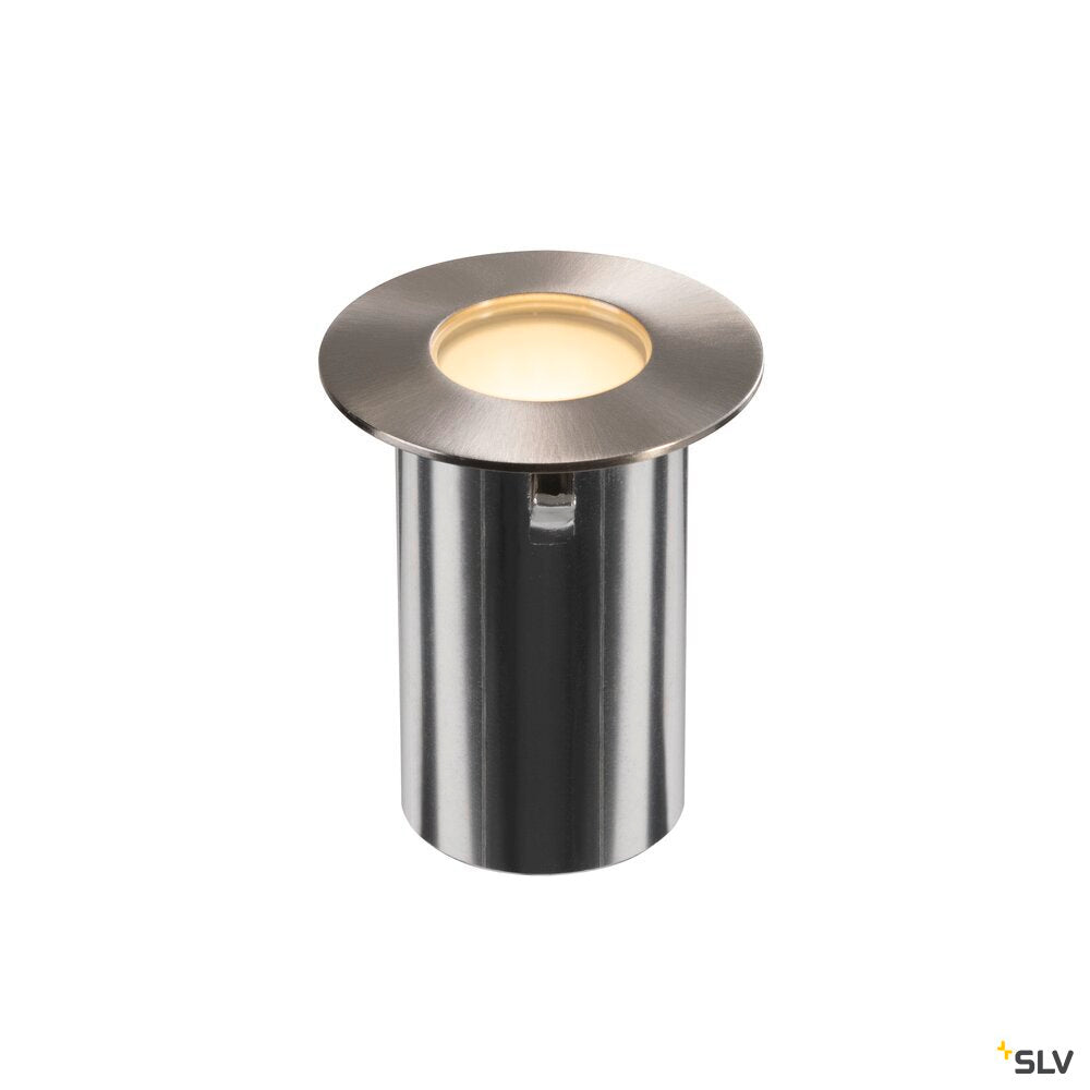 SLV TRAIL-LITE® 60, single, recessed floor light, 3000K, IP67, round, stainless steel / aluminium 1008842