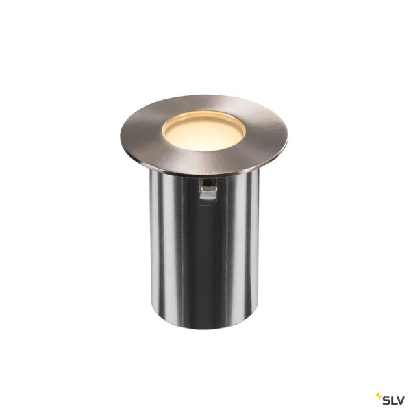 SLV TRAIL-LITE® 60, single, recessed floor light, 3000K, IP67, round, stainless steel / aluminium 1008842
