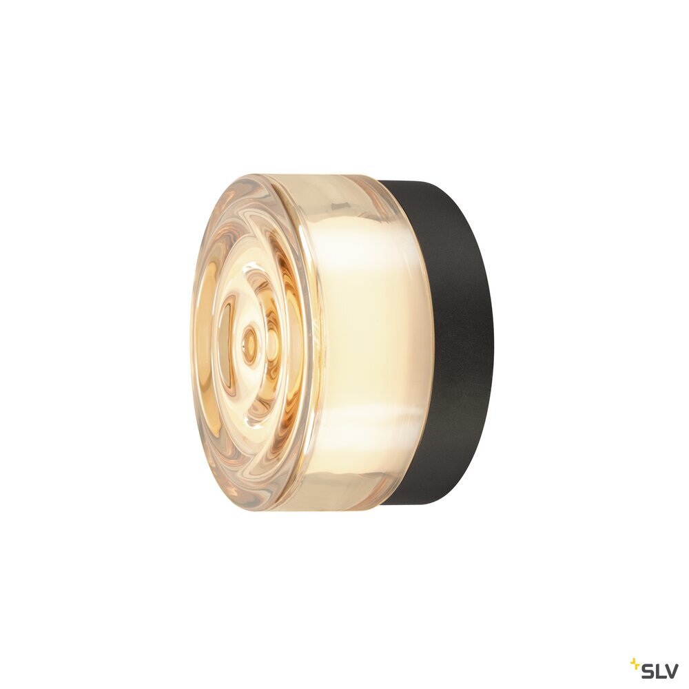 SLV CYFT WAVE, wall- and ceiling-mounted light, 2700/3000/4000 K, 6.5 W, PHASE, black / amber 1008941