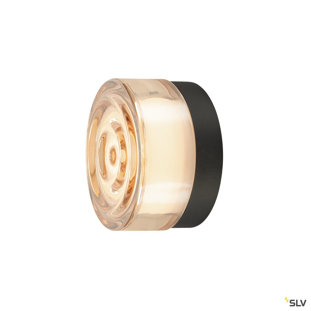SLV CYFT WAVE, wall- and ceiling-mounted light, 2700/3000/4000 K, 6.5 W, PHASE, black / amber 1008941