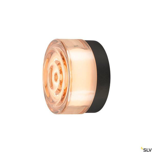 SLV CYFT WAVE, wall- and ceiling-mounted light, 2700/3000/4000 K, 6.5 W, PHASE, black / amber 1008941