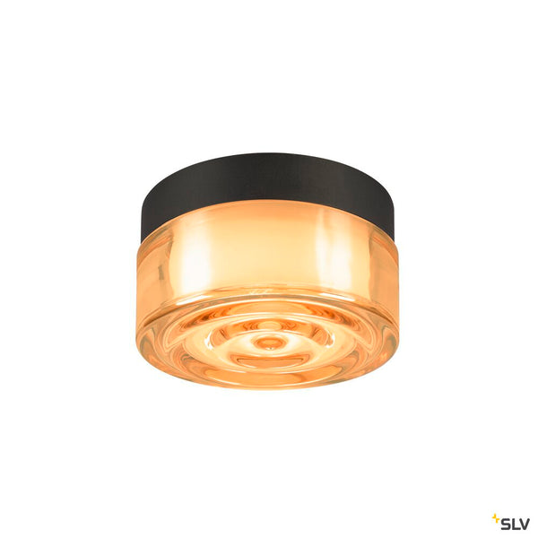 SLV CYFT WAVE, wall- and ceiling-mounted light, 2700/3000/4000 K, 6.5 W, PHASE, black / amber 1008941