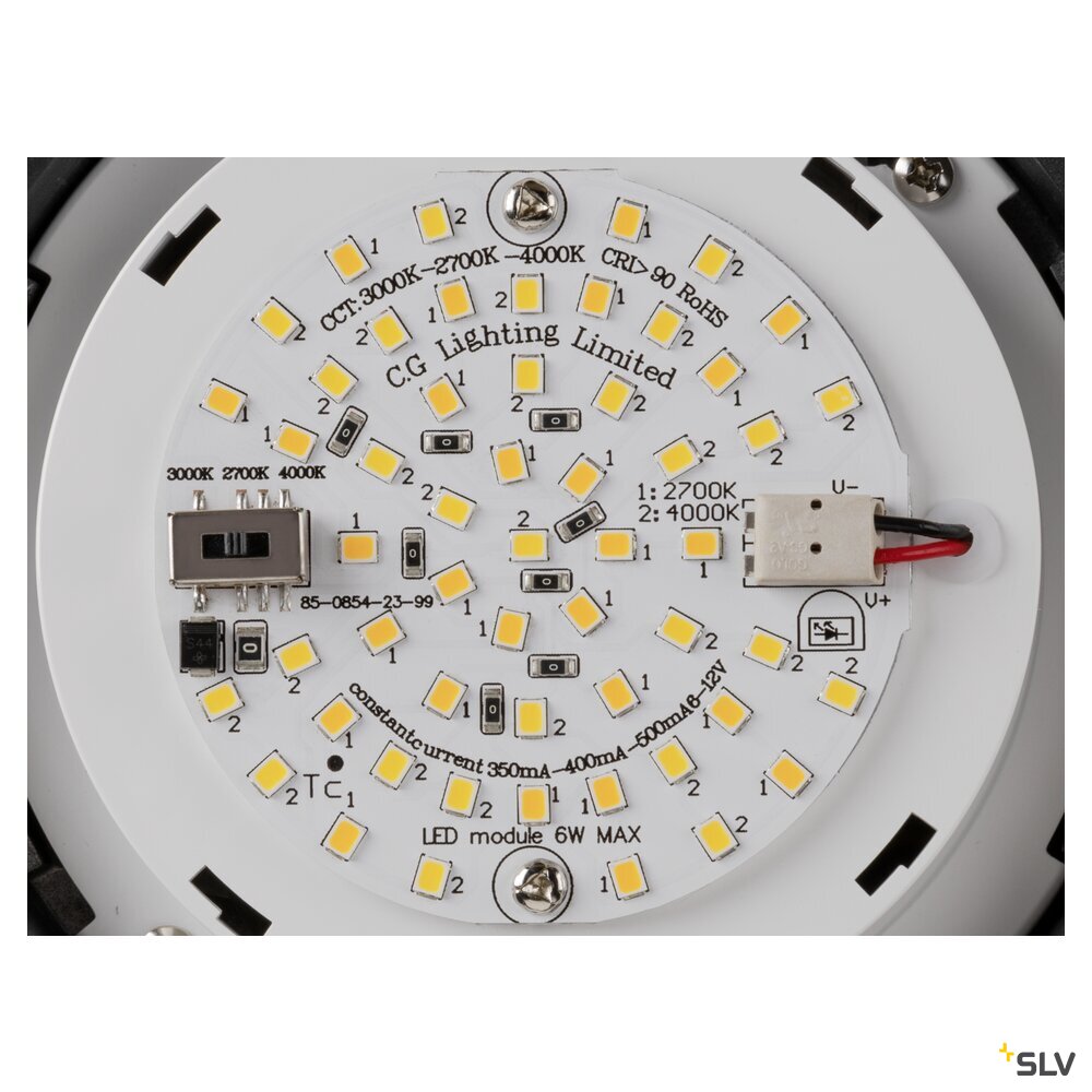SLV CYFT WAVE, wall- and ceiling-mounted light, 2700/3000/4000 K, 6.5 W, PHASE, black / amber 1008941