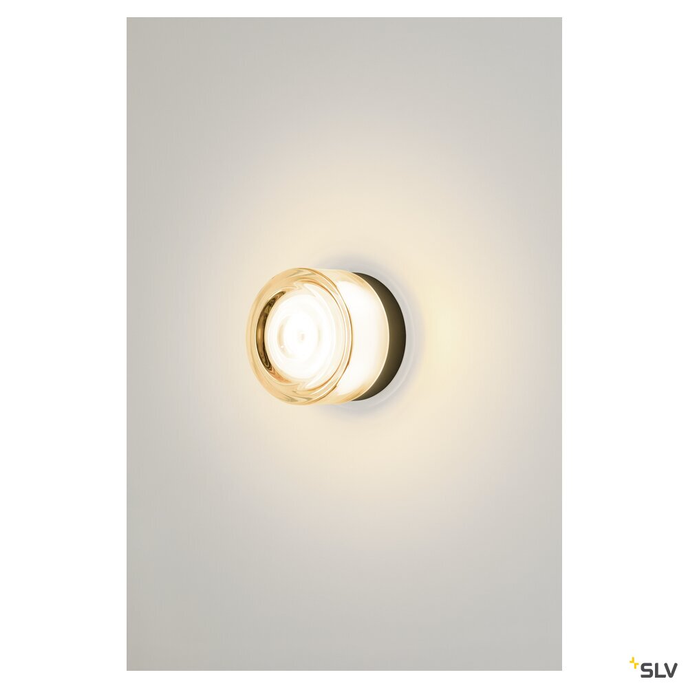 SLV CYFT WAVE, wall- and ceiling-mounted light, 2700/3000/4000 K, 6.5 W, PHASE, black / amber 1008941