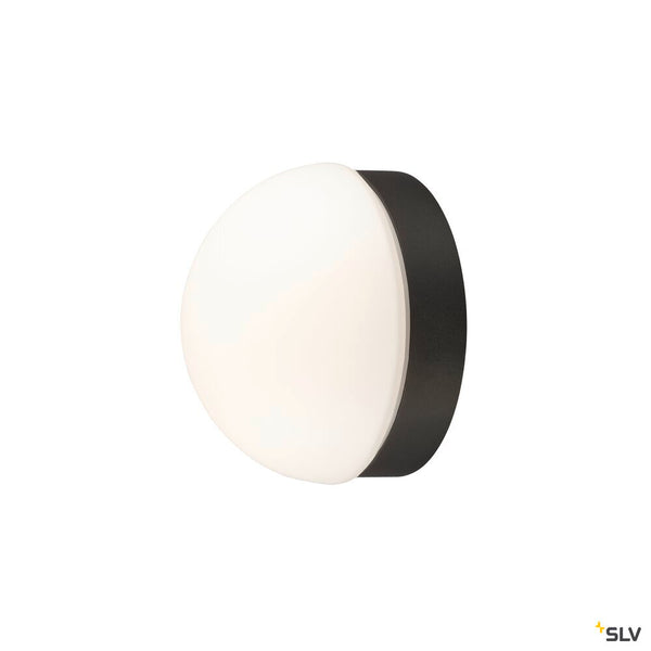 SLV CYFT DOME, wall- and ceiling-mounted light, 2700/3000/4000 K, 6.5 W, PHASE, black / milky 1008944