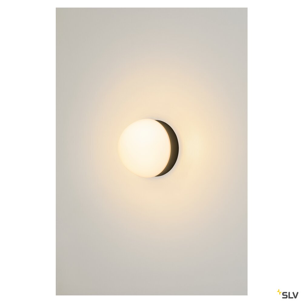 SLV CYFT DOME, wall- and ceiling-mounted light, 2700/3000/4000 K, 6.5 W, PHASE, black / milky 1008944