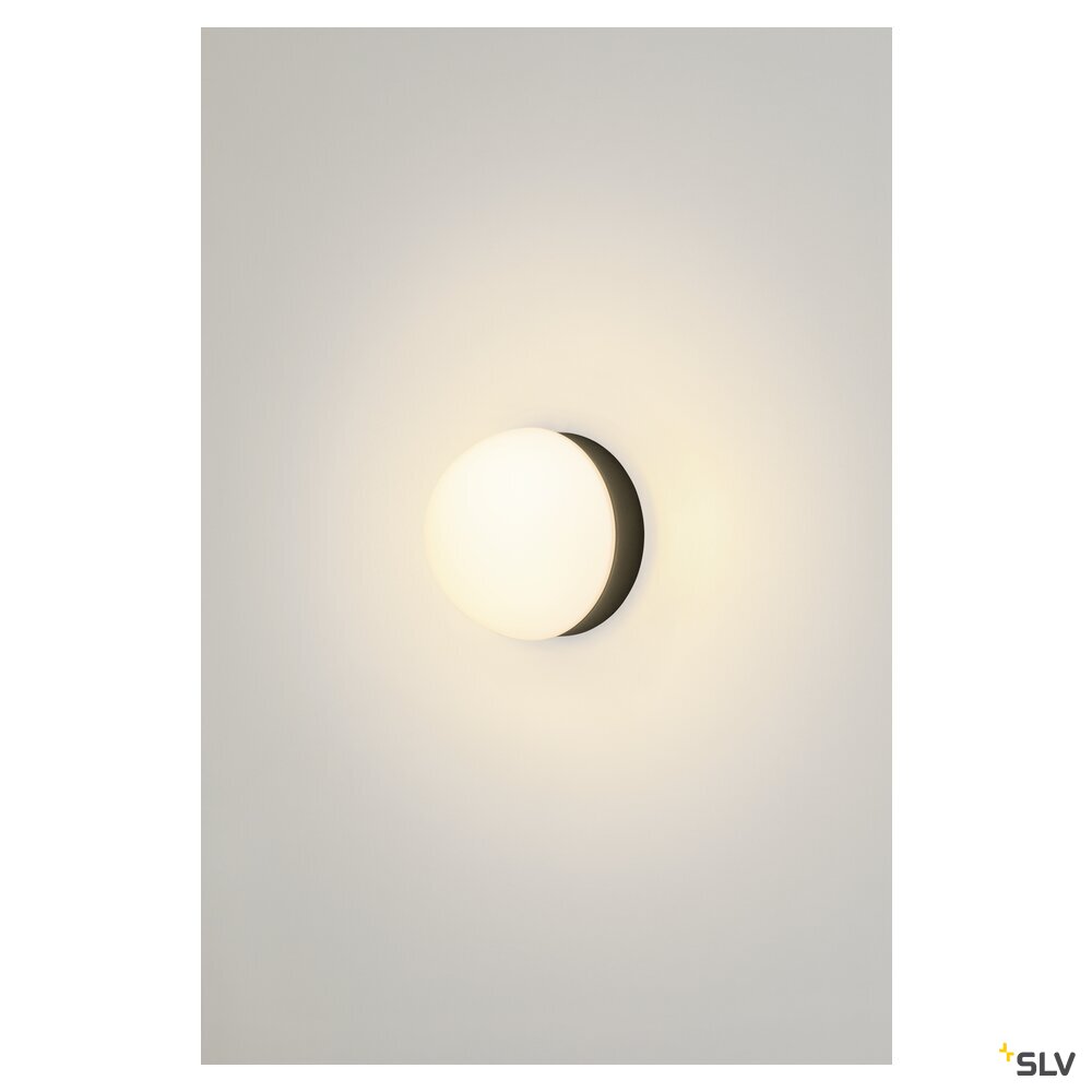 SLV CYFT DOME, wall- and ceiling-mounted light, 2700/3000/4000 K, 6.5 W, PHASE, black / milky 1008944