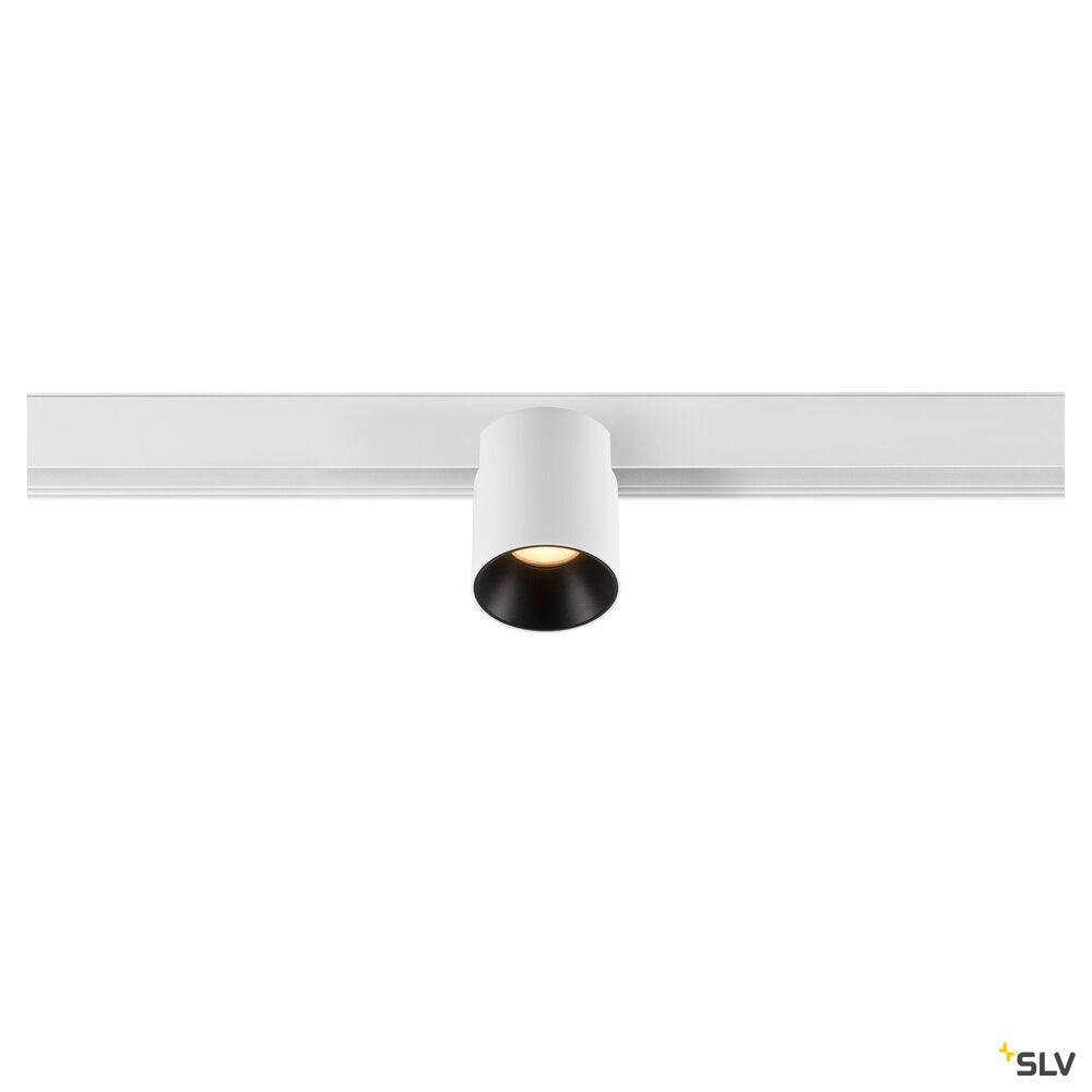 SLV FIX-IT!, 48V, DALI, Round, Surface mounted track, Spot, 3000K, 6.6 W, 36°, White/Black 1008961